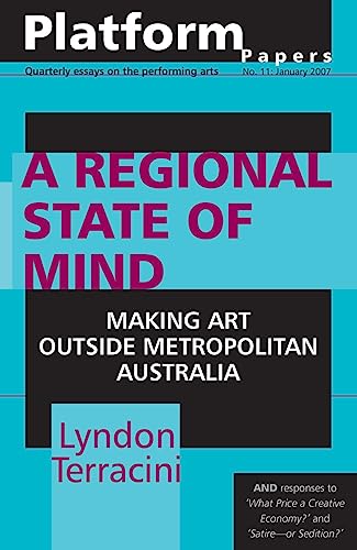 Blue and black cover of “Platform Papers 11” about regional Australian art.