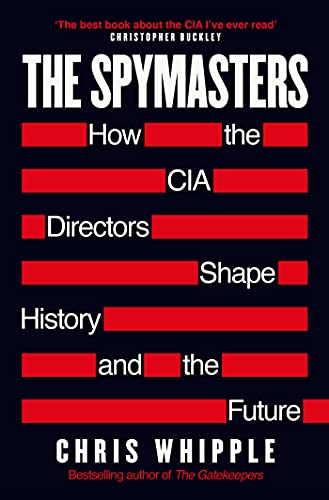 Book cover for "The Spymasters" with red stripes and white text.