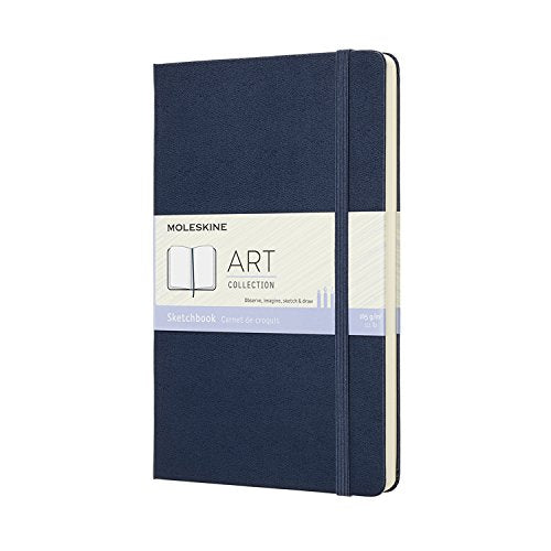 Moleskine 13 X 21 Cm Large Art Collection Sketchbook Drawing Pad Notebook Album With Hard Cover And Elastic Closure, Paper Suitable For Pens, Pencils And Crayons, Black, 88 Pages