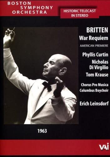 DVD cover for Britten’s War Requiem, featuring conductor Erich Leinsdorf.