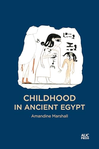 Book cover depicting ancient Egyptian figures and hieroglyphs, titled "Childhood in Ancient Egypt".