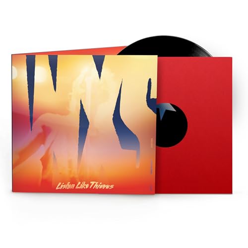 INXS “Listen Like Thieves” 40th anniversary vinyl record in red sleeve.