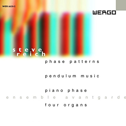 CD cover for Steve Reich Early Ensemble Works with blurred abstract vertical color bars.