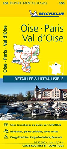 Oise, Paris, Val-d'Oise - Michelin Local Map 305 : Map