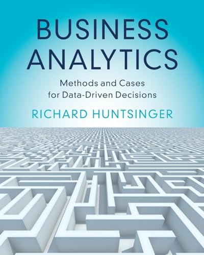 Book cover for "Business Analytics" with a maze background.