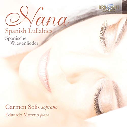 CD cover: close-up of a sleeping baby’s face, text “Nana: Spanish Lullabies”.