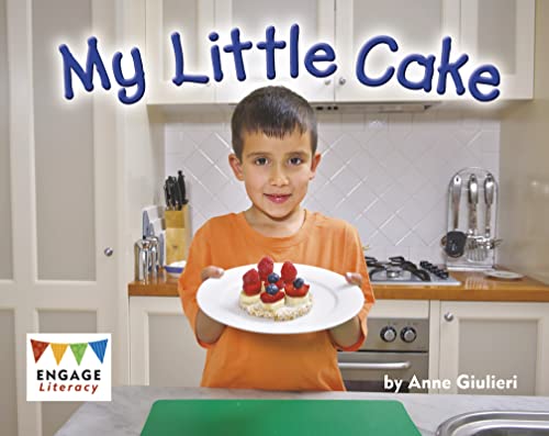 Book cover: boy holding a small cake with berries in a kitchen.