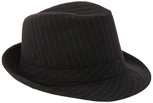 Smiffys Gangster Hat with Pinstripe - Black/Pink