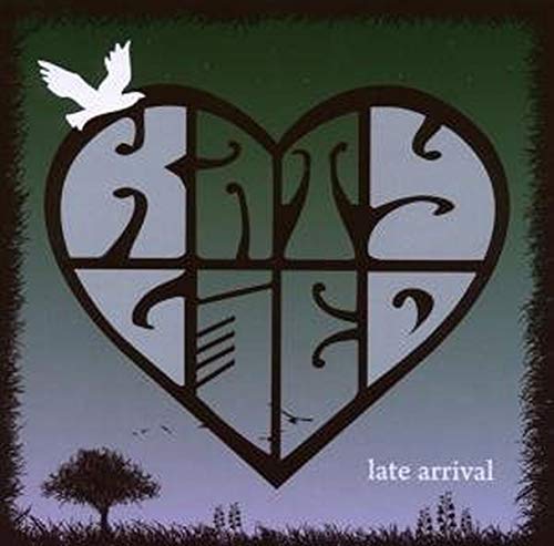 CD cover for Katy Lied’s “Late Arrival” with a heart and bird.