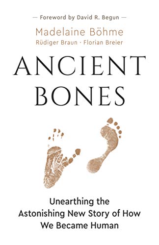 Book cover: "Ancient Bones" with footprints and title text.
