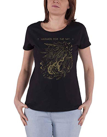 Harakiri for The Sky T Shirt Arson Gold Official Womens Skinny Fit Black X-Large