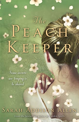 Book cover showing a woman from behind surrounded by falling white flower blossoms.