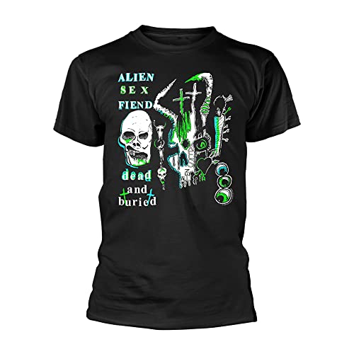 Alien Sex Fiend T Shirt Dead and Buried Band Logo Official Mens Black S