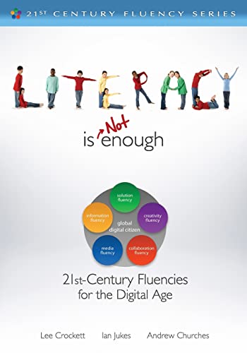 Book cover: "Literacy Is NOT Enough" with diverse people and fluency wheel.