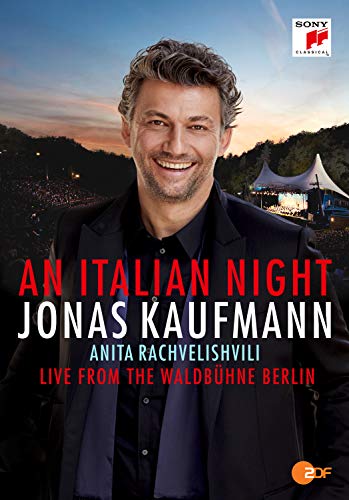 Blu-ray cover featuring Jonas Kaufmann, a tenor, with a concert backdrop.
