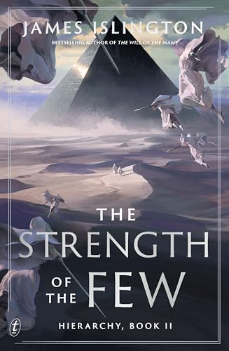 Book cover featuring a large black pyramid, figures in white robes, and desert landscape.
