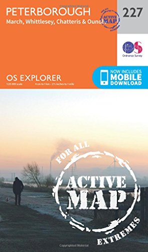 OS Explorer Map Active (227) Peterborough