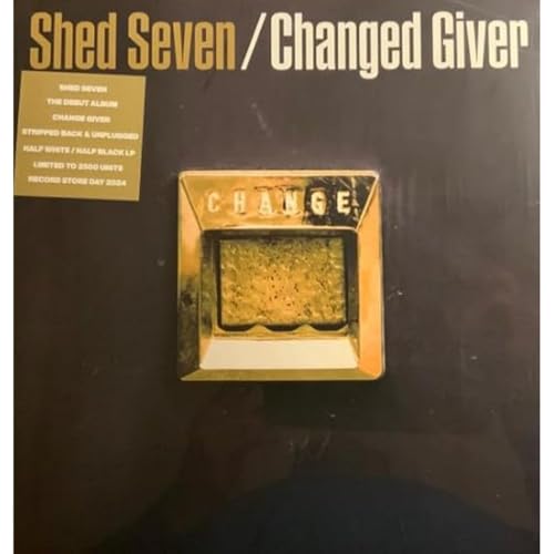 Shed Seven “Changed Giver” vinyl record with gold frame design.