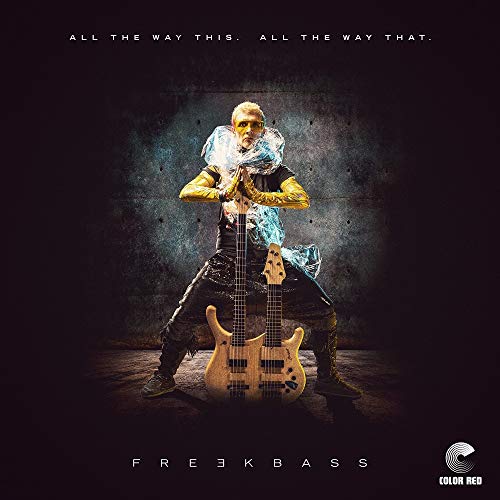 Album cover for Freekbass featuring a musician with a double-neck bass.