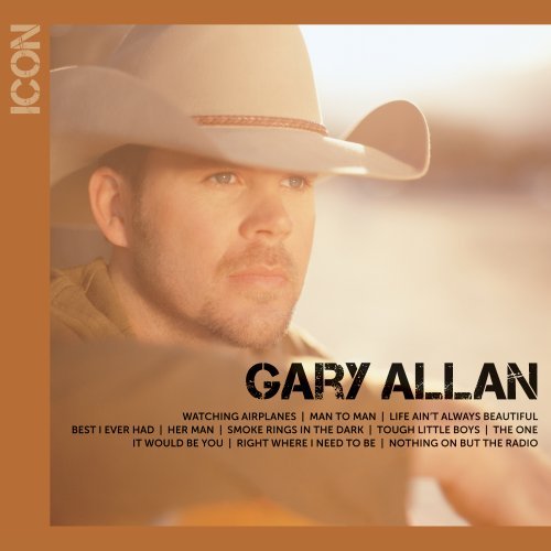 Gary Allan in a cowboy hat on music album cover with track list.
