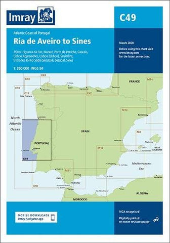 Imray Chart C49: Ria de Aveiro to Sines - Atlantic Coast of Portugal (C Series)
