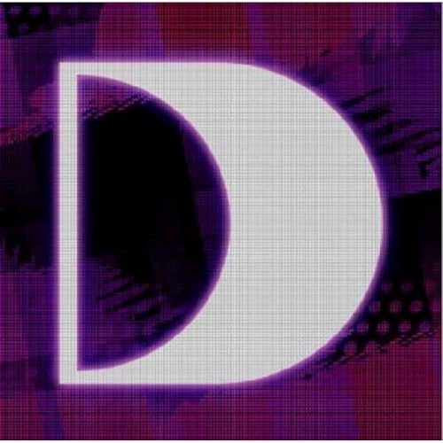 CD cover with a large white "D" on a purple, textured background.