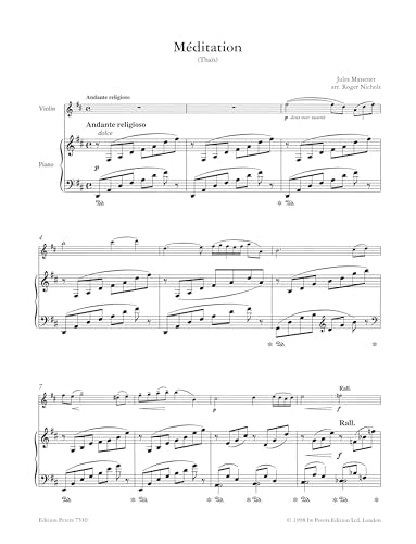 Meditation from Thais (Arranged for Violin and Piano)