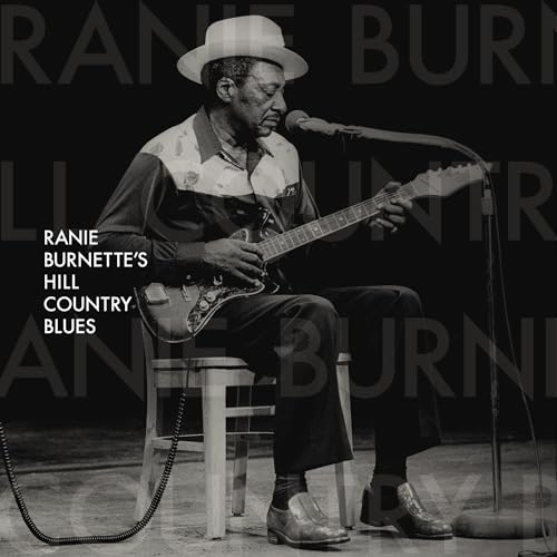 Black and white album cover featuring Ranie Burnette playing guitar.