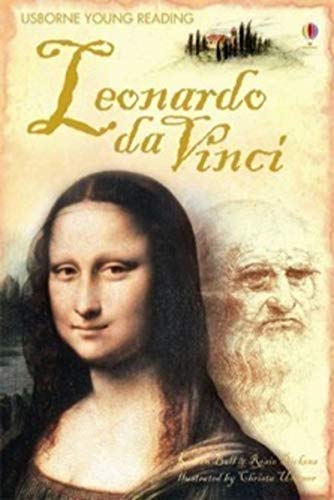 Book cover featuring the Mona Lisa and a portrait of Leonardo da Vinci.