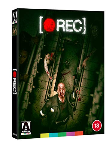Blu-ray cover for [REC] featuring a dark, overhead view of infected people in stairwells.