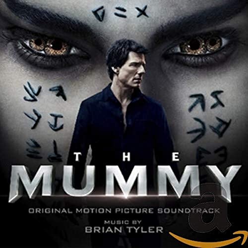 The Mummy" soundtrack CD cover featuring a man’s face and cryptic symbols.
