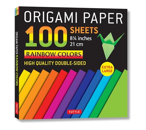 Origami Paper 100 Sheets Rainbow Colors 8 1/4 (21 CM): High Quality Double-Sided Origami Sheets Printed with 12 Different Color Combinations (Instructions for 5 Projects Included)
