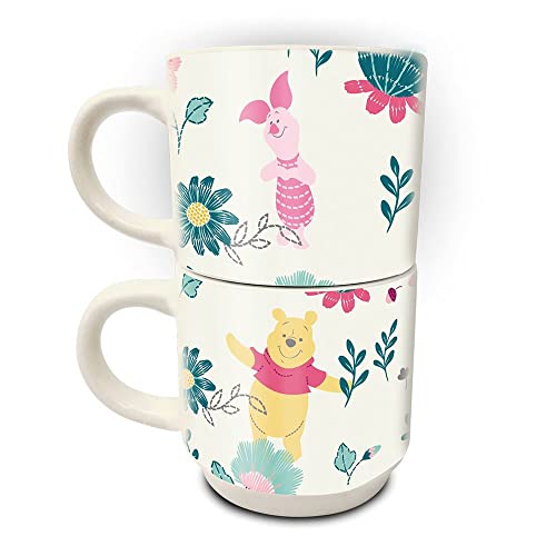 Pyramid International Winnie The Pooh Mugs Set of 2 Ceramic Stacking Mugs (Friends Forever Design) - Official Merchandise, GP85867