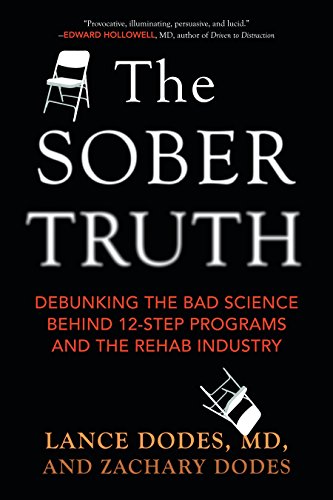 Book cover: “The Sober Truth” with chairs depicted in white and red.