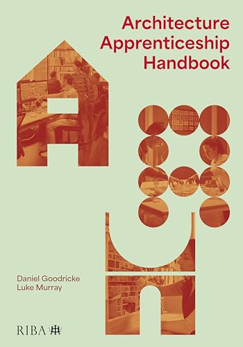 Book cover: "Architecture Apprenticeship Handbook" with architectural imagery.