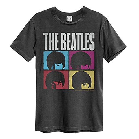 Amplified The Beatles - Hard Days Night - Unisex T-Shirt, Charcoal, S