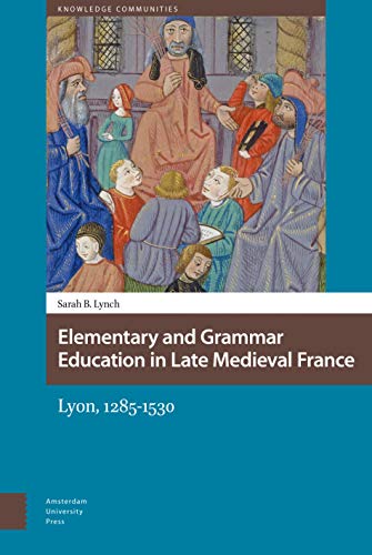 Book cover depicting a medieval classroom scene with teacher and students.