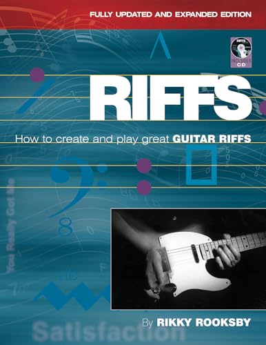 Guitar instruction book cover with title "Riffs" and a guitarist’s hands.