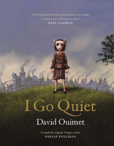 Book cover: anthropomorphic mouse-child stands in a surreal industrial landscape.