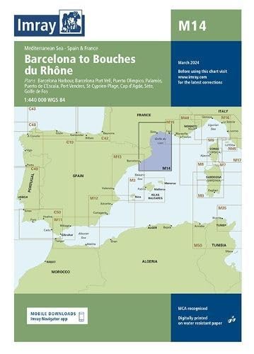 Imray Chart M14 : Barcelona to Bouches du Rhone