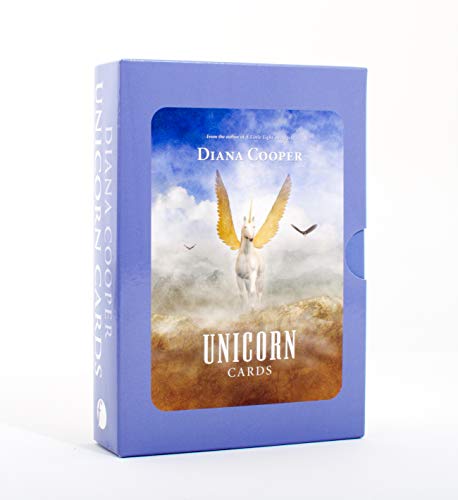 Blue box of “Unicorn Cards” featuring a golden winged unicorn illustration.