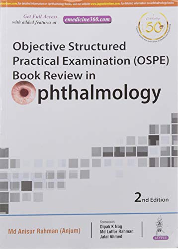 Book cover: “Objective Structured Practical Examination (OSPE) Book Review in Ophthalmology.”