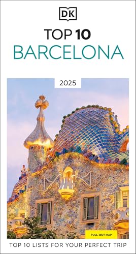 DK Top 10 Barcelona guidebook cover featuring Sagrada Família architecture.