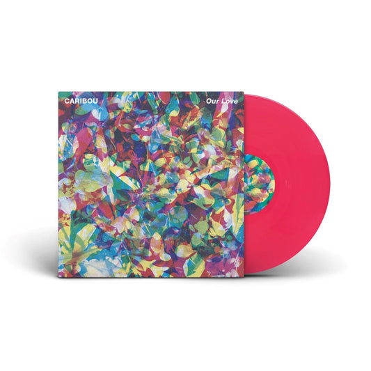 Caribou “Our Love” vinyl record with colorful, abstract cover art.