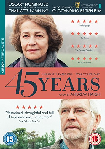 DVD cover for “45 Years” featuring portraits of Charlotte Rampling and Tom Courtenay.