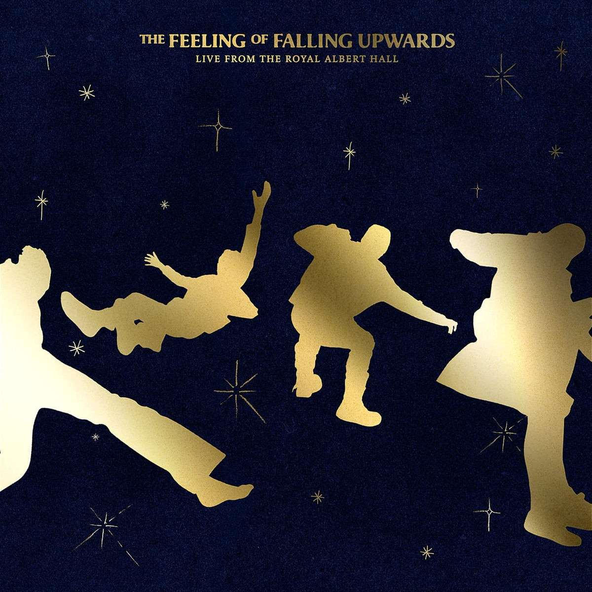 "CD cover art with gold silhouettes on a dark blue background with stars."