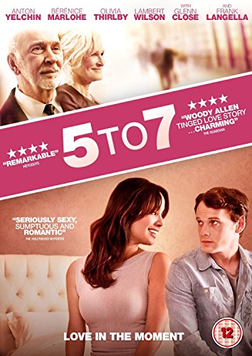 DVD cover of "5 To 7" featuring a couple sitting, with a pink title banner.