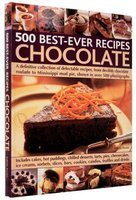 Chocolate recipe book cover with a slice of chocolate cake and dessert images.