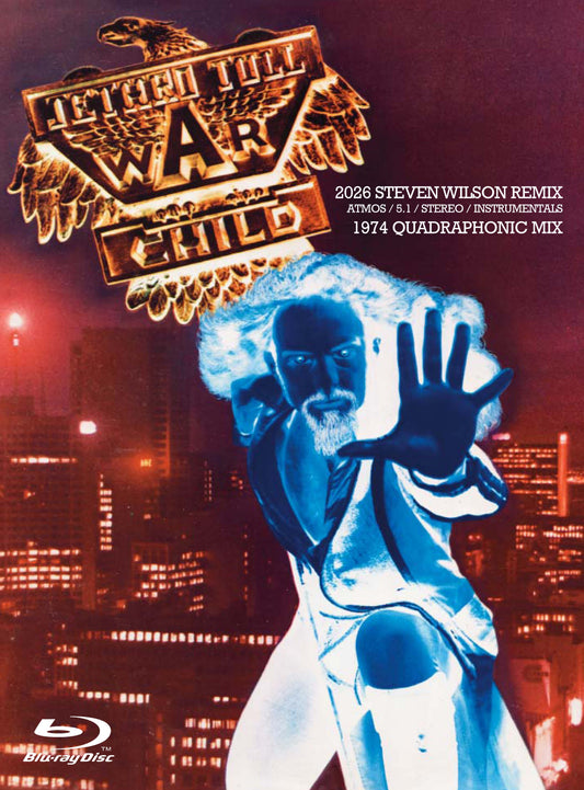 Jethro Tull "Warchild" Blu-ray cover with a man’s face and city lights.