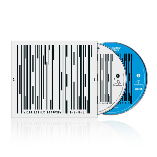 CD packaging for Stiff Little Fingers’ “Nobody’s Heroes” with barcode.